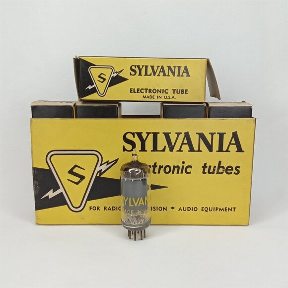 WWII Era Electronic Tube With Box Set Of 5 Sylvania Model 6BY6 NOS NIB 1940s - Picture 2 of 16